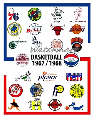 1967 - 68  Season ABA NBA Team Logo's Color  8 X 10 Photo Picture • $5.99