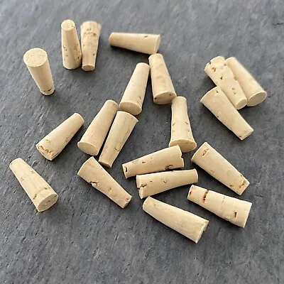 20 Small Mini Cork Plugs Cork Tops Stoppers Tapered Cork Bottle DIY Craft Tiny • $5.99
