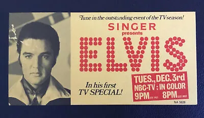 Elvis Singer 1968 Promotional Ad Looks Like A Ticket / Comeback / Rare / Memphis • $200