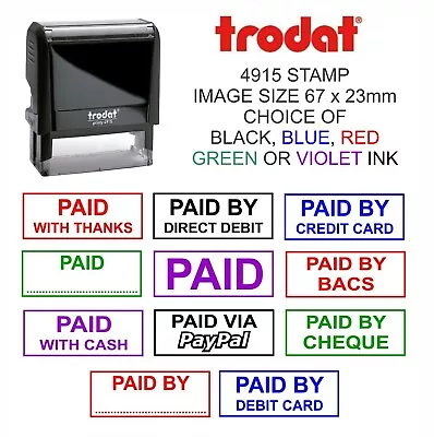 Paid Rubber Stamp Self Inking Office Business Accounts Cash Credit Card Bacs • £13.75