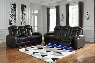 $2895 • Buy Ashley Furniture Party Time Power Recline Sofa And Loveseat Living Room Set