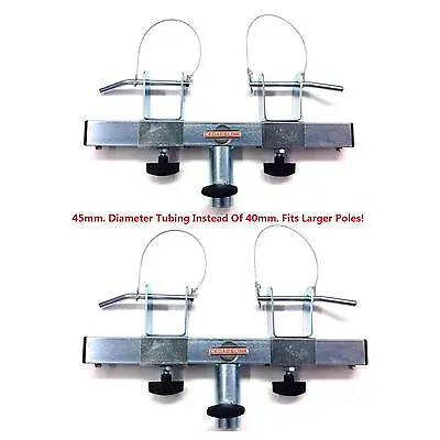 Two 45mm. Triangle Or Square Truss Adapter Bracket Tripod Crank Light Stand Bar • $75.99