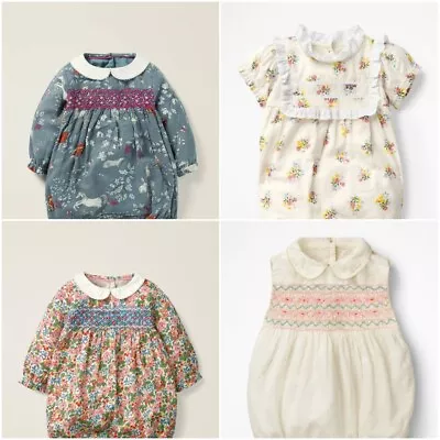 £15.99 • Buy Boden Girls Rompers Blue Woodland Pink Ditsy Ivory Floral New 0-3-6-12-18-2-3