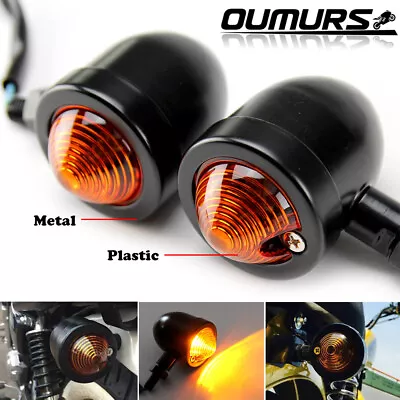 Metal Motorcycle Bullet Turn Signal Light For Harley Cafe Racer Bobber Chopper • $9.95