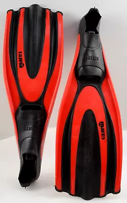 Mares Super Channel Full Foot Scuba Diving Snorkel Fins Red & Black  8-9/42-43 • $23.50