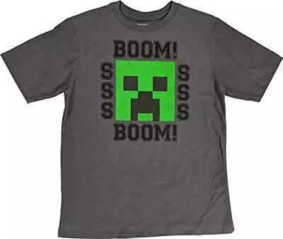 Minecraft Shirt Creeper SSS Boom Tee For Boys (Small (6/7)) Gray • $14.95