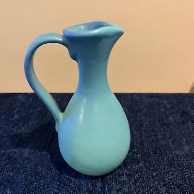 Van Briggle Pottery Pitcher 5” Tall Blue ORIGINAL FRED WILLIS Mark Unique Shape • $41