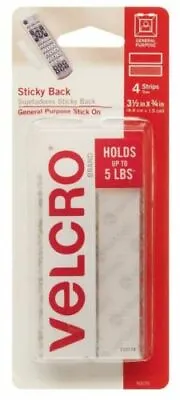 Velcro 90076 Sticky Back Strips 3.5 Inch X 3/4 Inch Set Of 4 White • $6.45