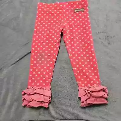 Matilda Jane I Heart You Leggings Girls 2 All Over Print Red Ruffle Bottom Pants • $15.99