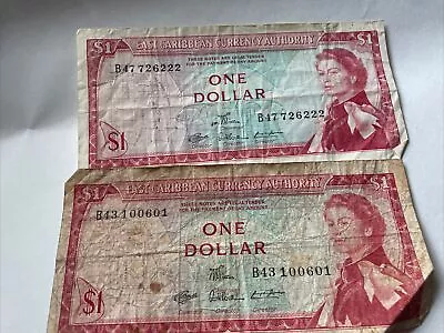 East Caribbean Currency Authority - One Dollar Note  B43  And B47 • £10