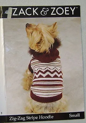 Zack & Zoey Brown Striped Hoodie Dog Coat • $14.95
