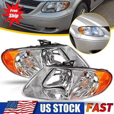 Headlights For 2001-2007 Dodge Caravan Chrysler Town & Country Headlamp Pair Set • $80.99