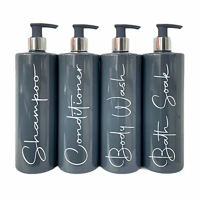 £6 • Buy Mrs Hinch Misprint Clearance Stock Grey 500ml Lotion Pump Bottles Shampoo Set 4