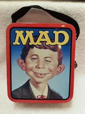 Vintage Mad Magazine Alfred E. Newman Mini Lunchbox Metal Tin Box 1999 • $4.75