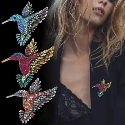 $3.88 • Buy Rhinestone Hummingbird Brooches For Women Cute Bird Style Jewelry Brooch Pin JR