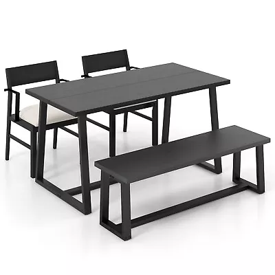 4 Pieces Dining Table Set Kitchen Table W/ 2 Armchairs & 1 Bench For 4 • $559.99