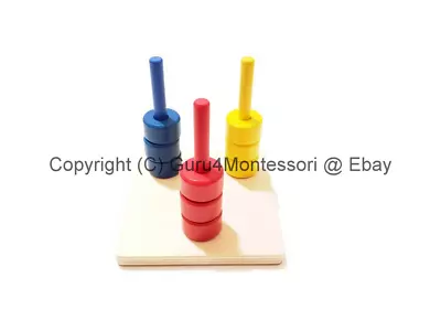 NEW Montessori Infant Toddler Material - Colored Discs On Vertical Dowels • $9.99