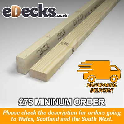 Treated C16 Timber Joists Decking Cheap Delivered £75 Minimum Order Garden • £12.99