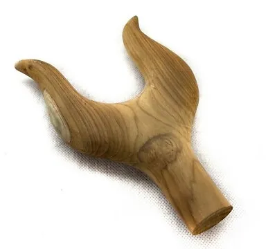 Wooden Walking Stick Handle Y Shape Thumb Stick Natural Grained • £20