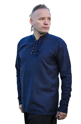Men's Medieval Shirt LARP Hippie Pirate 100% Cotton 6 Colours Chest Size 34 -48  • £14.99