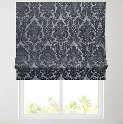 Pisa Navy Fully Lined Roman Blind - Choice Of Standard Or Deluxe Headrail • £35