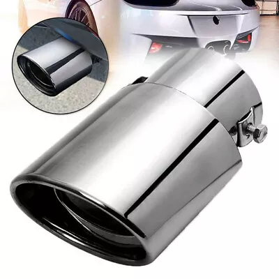 Stainless Chrome Steel Rear Car Exhaust Round Pipe Tail Muffler Tip Universal • $12.09