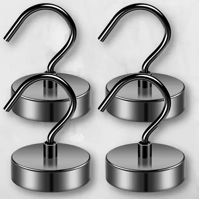 4 Pack 100LBS Heavy Duty Magnetic Hooks Neodymium Magnet Hooks For Hanging • $11.99