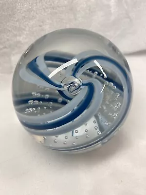 Jeff Sammartino Millville Magnum Paperweight 3.5” Ribbon Ice Pick Bubble Glass • $79