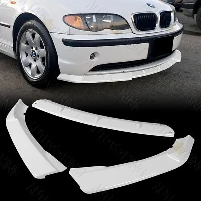 FIT 02-05 BMW 325i 330i E46 4DR PAINTED WHITE FRONT BUMPER SPOILER SPLITTER LIP • $105.24