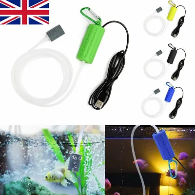 £7.29 • Buy USB Aquarium Oxygen Pump Fish Tank Air Pump Mini Aerator Super Quiet Efficient