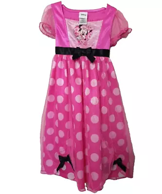 Minnie Mouse Toddler Girl's Size 3T Satin Style Nightgown Polka Dot Pink New • $10.98
