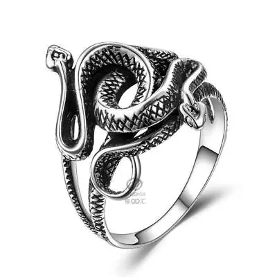 Men's Ring Natural Born Killers 925 Sterling Silver Solid Snake Shapes Ring Gift • $34.94