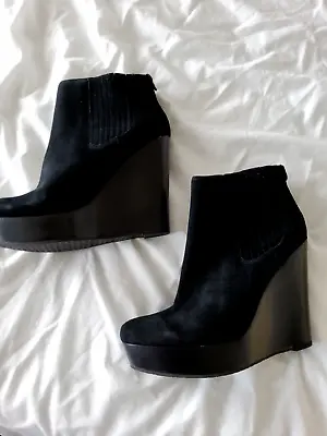 Black Suede Ankle Emory Wedge Boots From Michael Kors • $40