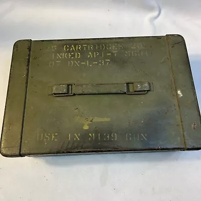 Vietnam War Era Military 25 Cartridge 20MM Ammo Box For M139 Very Nice! • $40