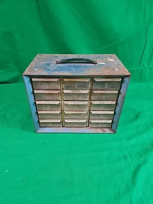 Vintage 15 Drawer Metal Akro-Mills Small Parts Storage Organizer Cabinet Bins  • $17.49