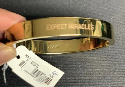 J Crew Coated Cuff Bracelet Women Teen Age With Engraving On “expect Miracles “ • $12.99