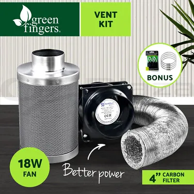 $124.96 • Buy Greenfingers 4 Hydroponics Grow Tent Kit Ventilation Kit Fan Carbon Filter Duct