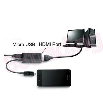 Micro Usb Mhl To Hdmi Hd Tv Cable Adapter For Samsung Galaxy S3 Siii I9300 • £3.98