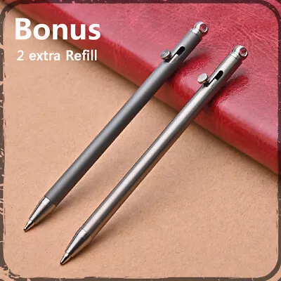 Titanium Bolt Action Pen Mini Keychain Outdoor Travel Portable EDC Ballpoint Pen • $12.24