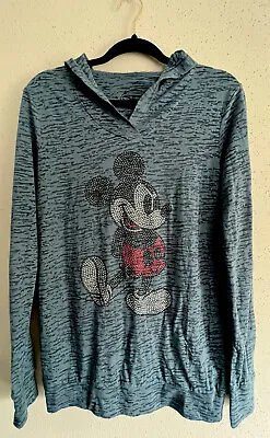 £9.89 • Buy DISNEY Womens Mickey Mouse Rhinestone Top Long-Sleeve/ Hoodie Medium (C)