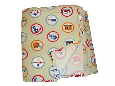 Pottery Barn Pb Teen Football Nfc Nfl Tan Red Orange (1) Full Flat Sheet 88x88 • $28.80