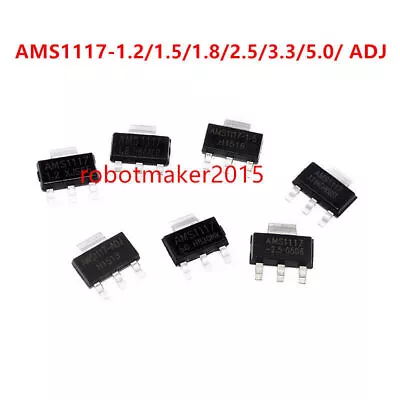 25/50Pcs AMS1117-1.2 1.5 1.8 2.5 3.3 5.0 ADJ SOT-223 SMD Voltage Regulator IC • $15.97