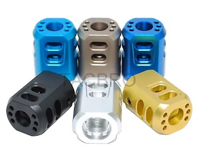 New Anodized 1/2x28 TPI Muzzle Brake For 9mm Color Variation • $19.99