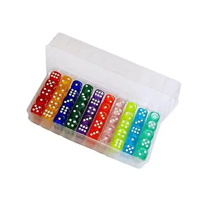 100 Pieces 6 Sided Dice Acrylic Bulk Dice 14mm For Dice Games Party Favors • £12.20