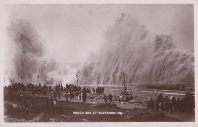 £2 • Buy Circa 1912 Rp Postcard: Very Rough Sea At Scarborough, North Yorkshire