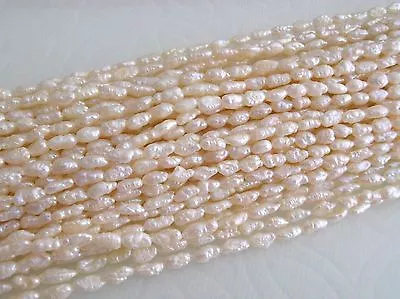 3 Or 5 Loose Str. Vintage Freshwater Pearl Fatter Longer Rice Shape 6-9 Mmx3.5mm • $19.99