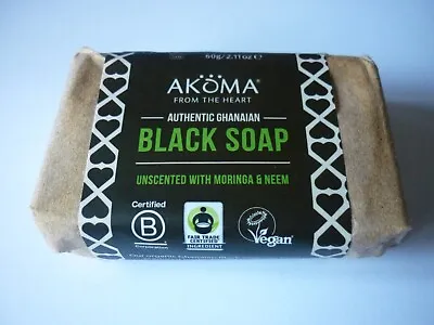 4  BARS  AUTHENTIC GHANAIAN ORGANIC AFRICAN BLACK SOAP With Moringa/Neem • £16.50