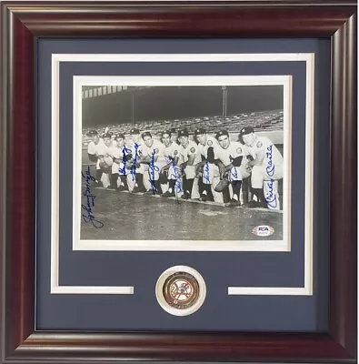 1950’s NY Yankees Multi-signed 8x10 Framed Photo 8 Auto PSA COA Mantle Berra • $1599.99