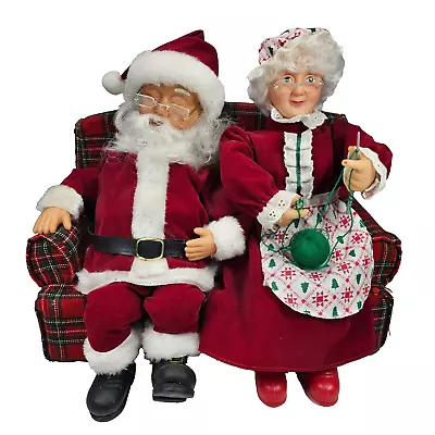 Santa Claus Snoring Mrs. Claus Humming & Knitting Mechanical Animated Christmas • $39.99