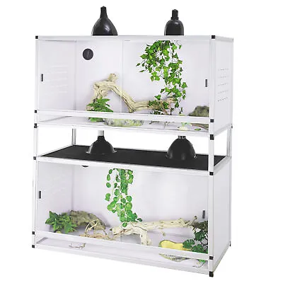 Reptile Enclosure Up To 4*2*2FT Snake Tank Terrarium 120 Gallon Stackable Cage • $239.99